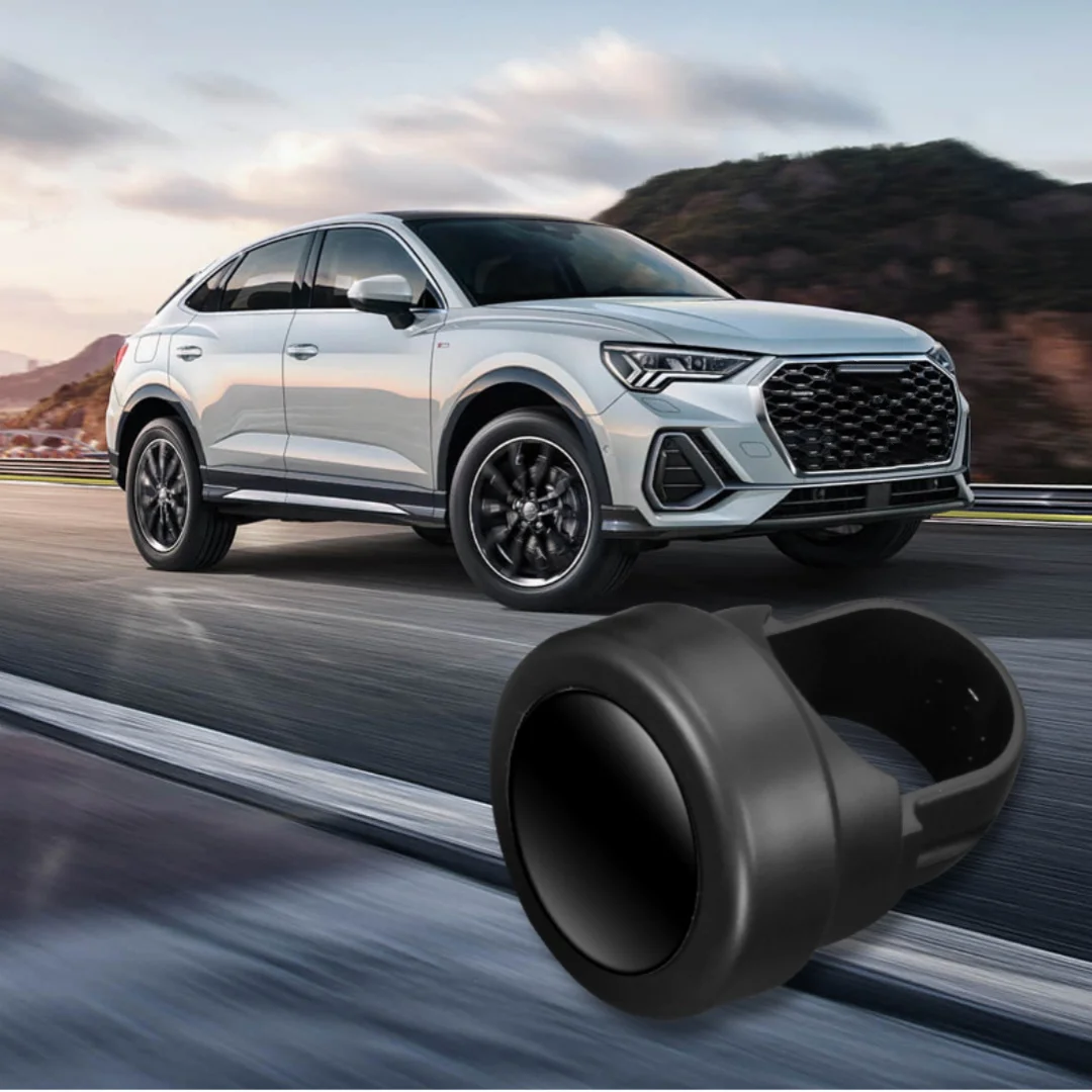 Matte Black Minimalist Steering Wheel Booster Knob, Clip-On No Damage Smooth Bearing Single Hand Labor-Saving Aid