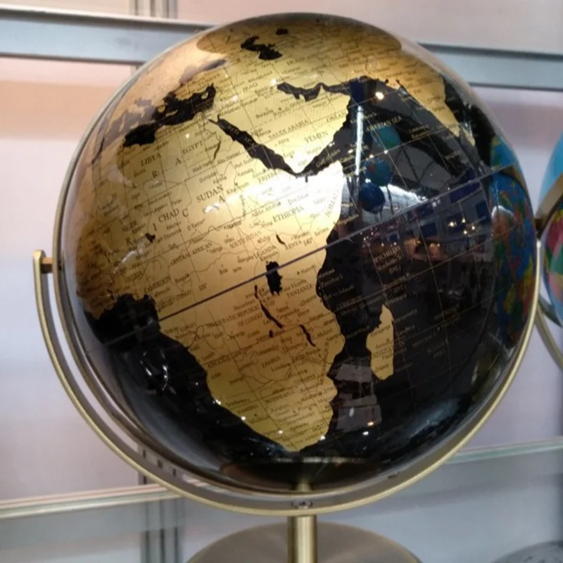 20cm diameter pure english universal globe metal ruler bottom base 360 ​​degree direction rotate instrument