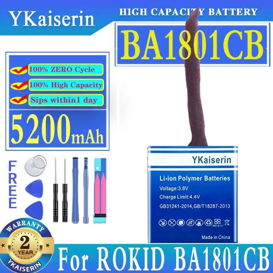 

High-Capacity Battery 5200mAh For Rokid BA1801CB Stable