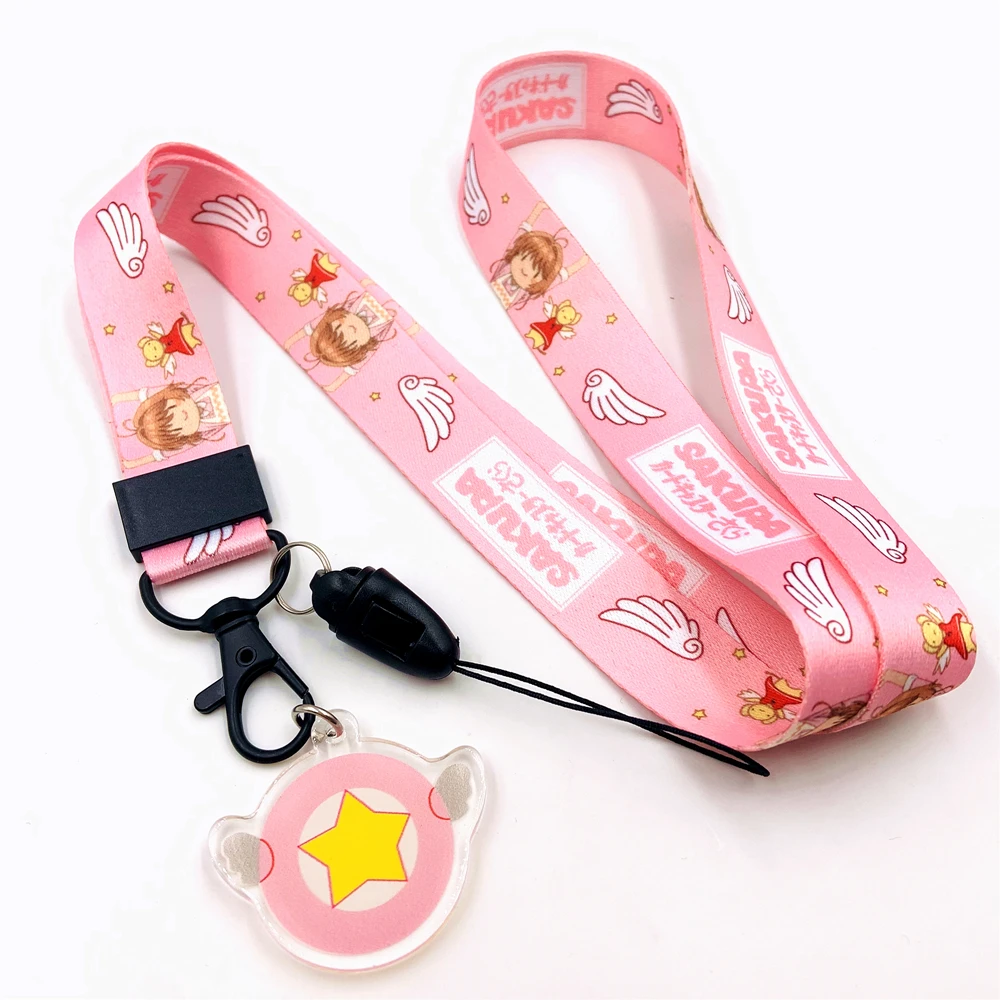 Anime Cardcaptor Sakura Neck Strap Lanyards Keychain Badge Holder ID Credit Card Pass Hang Rope Lanyard for Keys Accessories