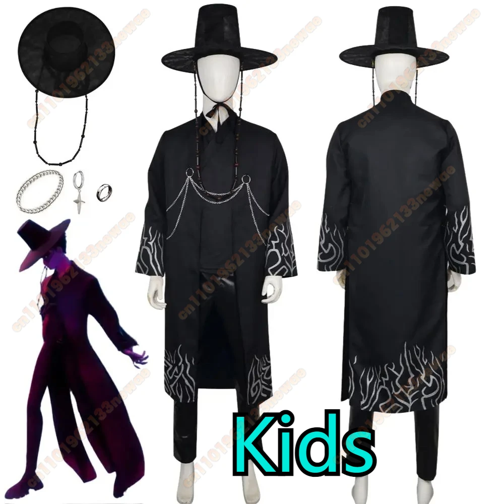 

Demon Hunters Kpop Jinu Cosplay Saja Boys Costume Men Uniform Hat Group Idol Roleplay Outfit Carnival Halloween Disguise Suit