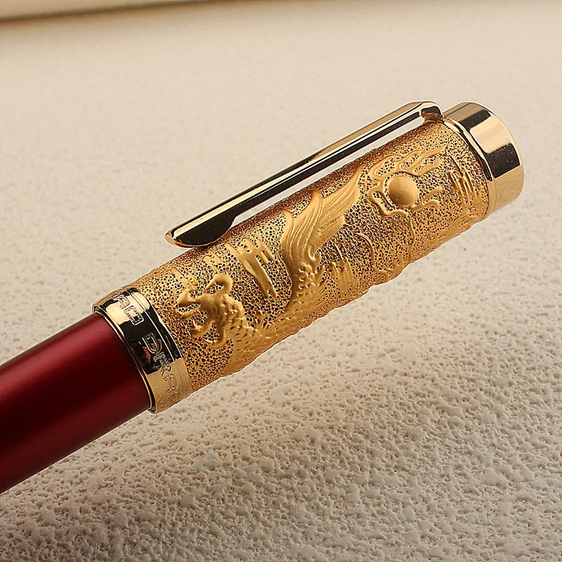 Imagem -04 - Jinhao Dragon Spirit Caneta-tinteiro Caneta de Metal f Heartbeat Nib Papelaria Estudante Material Escolar Business Office Luxo 2024