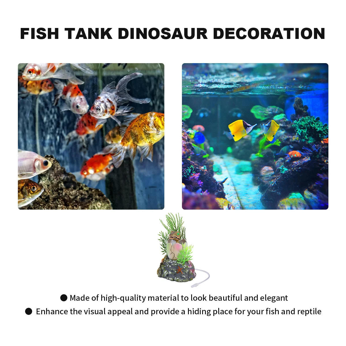 

Resin Dinosaur Aquarium Ornament Fish Tank Decoration Hiding Cave Craft Air Bubble Dinosaur Fish Shelter Aquarium Ornament