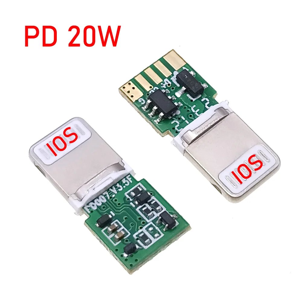 Conector USB de enchufe macho de 16P, convertidor adaptador de tipo soldadura de autorreparación DIY para cable de datos de carga rápida IOS Lightning PD20W, 10 Uds.