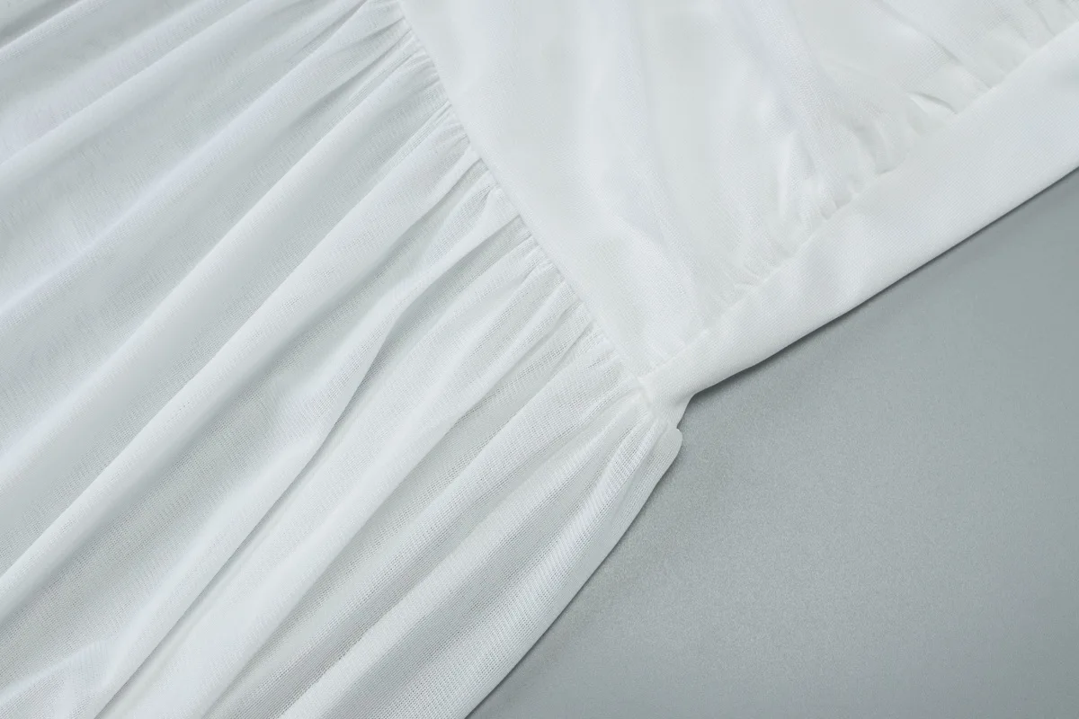 Sheer Mesh Patchwork Ruched Bodycon Maxi Party Dress Women Sexy Deep V-neck Spaghetti Straps Backless Vacation Beach Long Robe