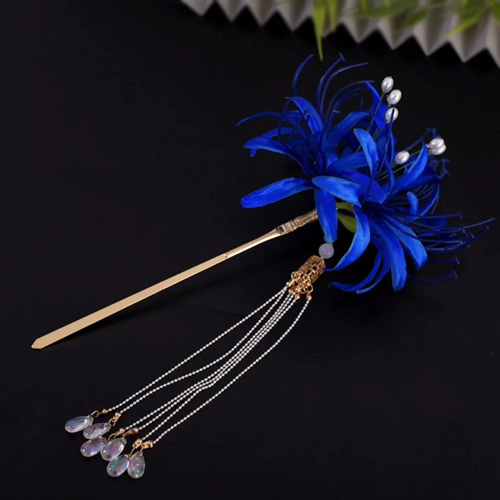 Lycorisradiata Flower Hair Clip Cloth Korean Style Simulation Flower Hairpins Duckbill Clip Chinese Style Barrettes