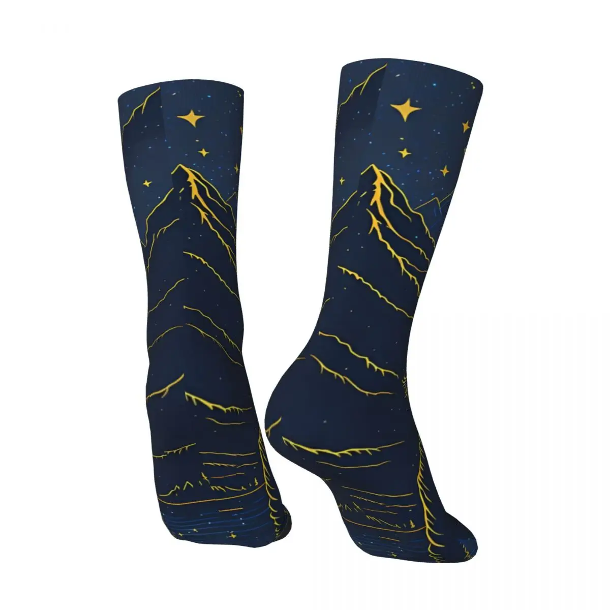 Moonlit Reverie A Young Man's Reflection Men's Socks The Stars Unisex Novelty Seamless Printed Crazy Crew Sock Gift