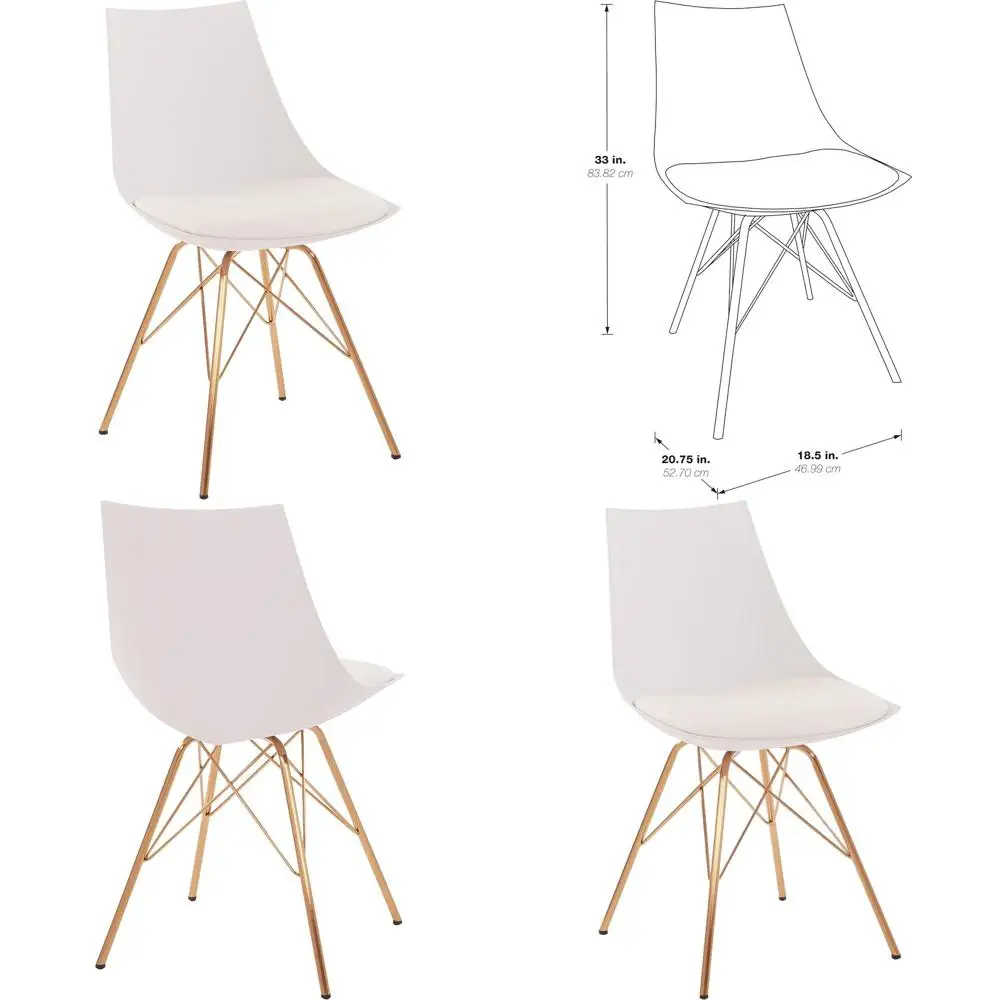 

Mid-Century Modern Bucket Chair, White Genuine Leather