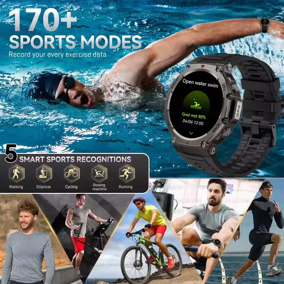 Xiaomi 2025 Nieuwe IOS Outdoor Smart horloge GPS Bluetooth Oproep 10 ATM Waterdichte Navigatie Tracker mannen Sport Fitness Smartwatch