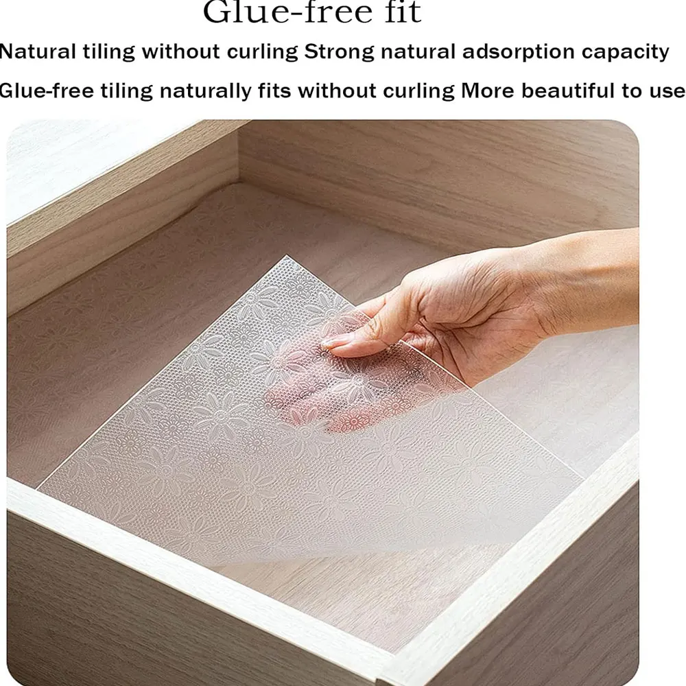 Anti‑slip Dust‑proof Kitchen Liner Non‑sticky Fridge Drawer Mat Oil‑proof Moisture‑proof Cuttable Easy Clean Home Organizer Pad