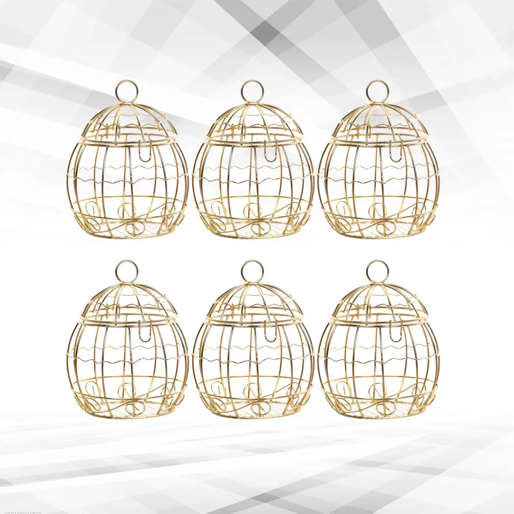 

6 Pcs Birdcage Candy Box Wedding Treat Boxes Favor Chocolate Sweets Small Case Gift Party