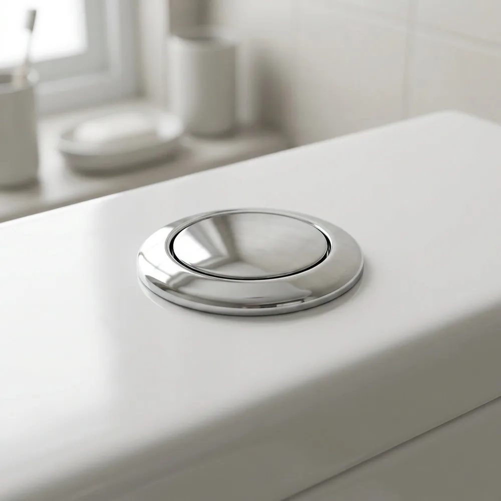Replacement Push Button for Single-Flush Toilets with Smooth Operation and Direct Compatibility with Tank Holes
