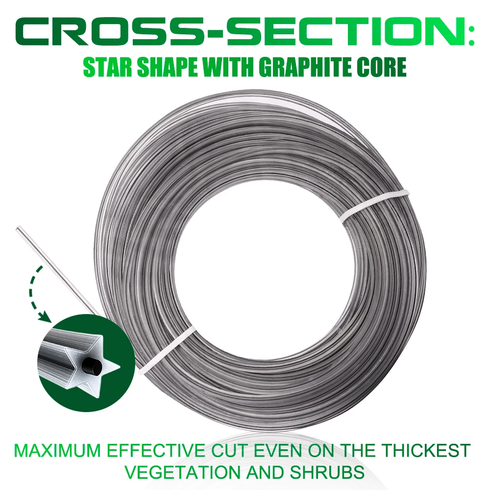CMCP 2-4mm*15m Freischneider-Trimmerseil Pentagramm Nylon Mähfaden Trimmerleine Freischneider-Drahtseil Zubehör – Detail 6