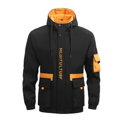 2024 Spring and Autumn New Fashion Trend Sports Cargo Jacket Men's Casual Loose Comfortable Windproof High-Grade Hooded Coat 5XL
