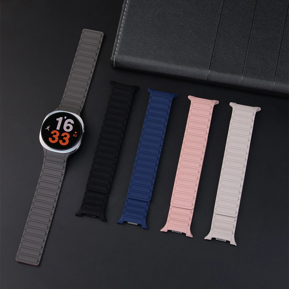 Keine Lücken Magnetband für Samsung Galaxy Watch 8 Classic 46 mm/8 44 mm 40 mm Silikonschlaufe Galaxy Watch 8 Armband Correa Zubehör – Detail 3
