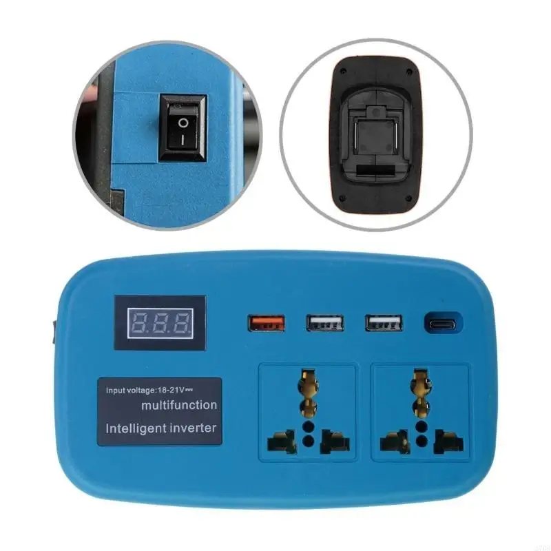  Battery Inverter Providing 220V Power Output and USB and Type C Charging Port