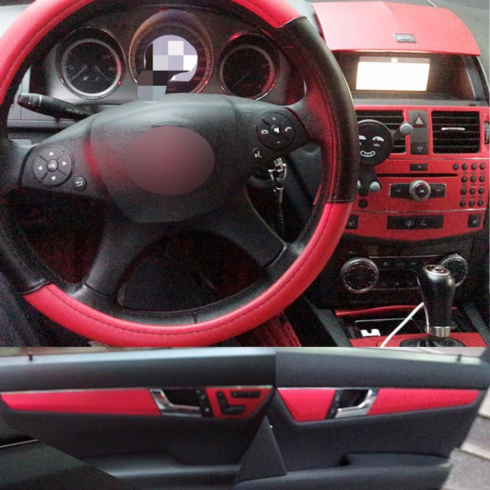 

Автомобильный Стайлинг, углеродное волокно, салон автомобиля, центральная консоль, изменение цвета, литые наклейки, наклейки для Mercedes Benz C Class W204 2007-10