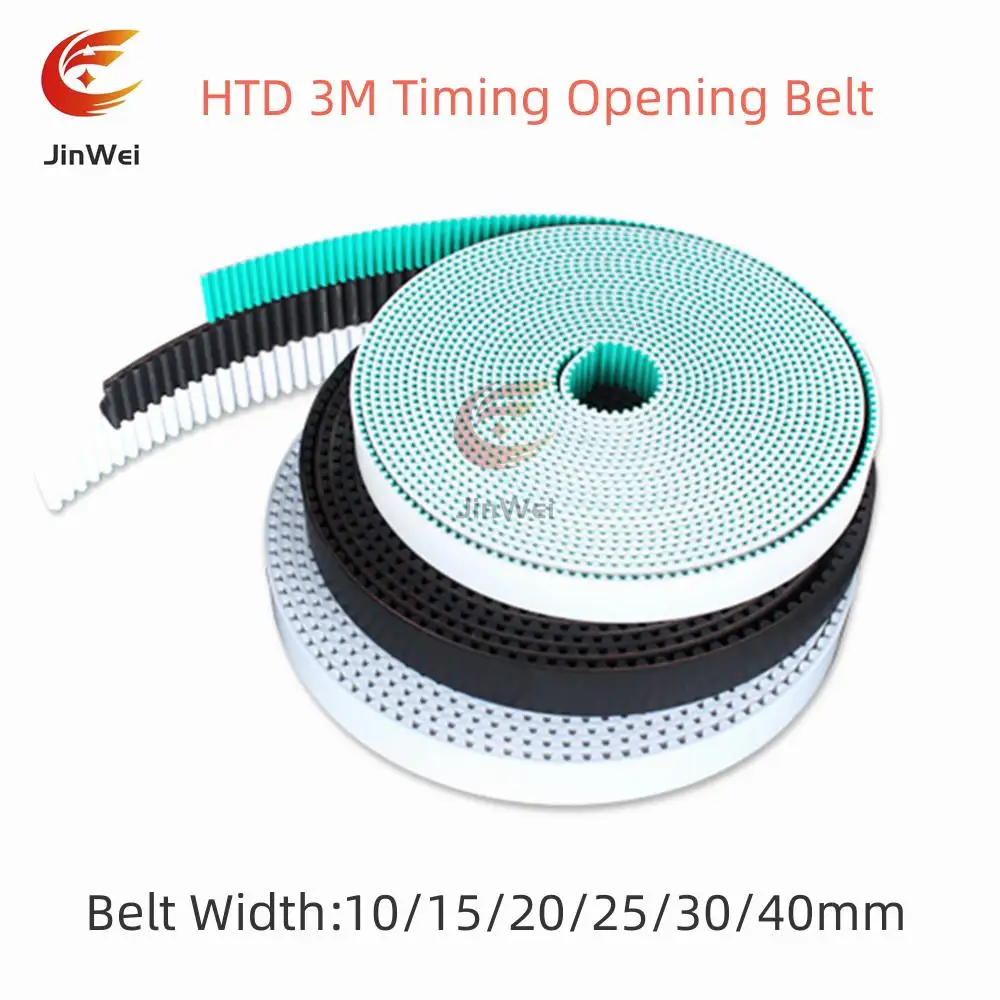 High Quality HTD 3M PU Open Belt Width: 10mm /15mm/20mm/25mm/30mm/40mmTiming Polyurethane Transmission Belt For 3DPrinters Etc