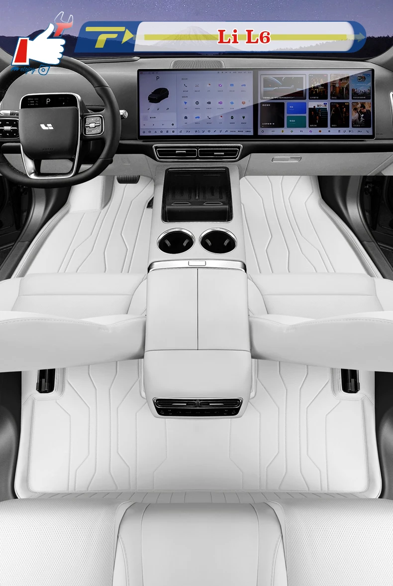 

Автомобильный напольный коврик с левым рулем для Li L6 2024-2025, полностью окруженный коврик для ног, напольный коврик, водонепроницаемый коврик