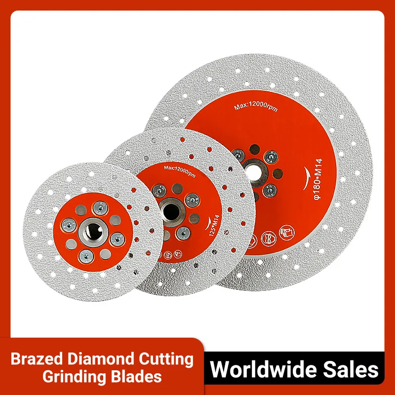 5/8-11/M10/M14brazed diamond double-sided cutting saw blade100/115/125/180/230MM stone granite metal grinding angle grinder tool