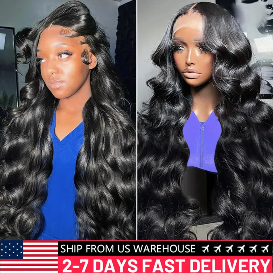 36Inch Body Wave Wig 13x6 HD Lace Frontal Human Hair Wigs Brazilian Water Wave Lace Front Wig 5x5 Closure Glueless Wig For Women