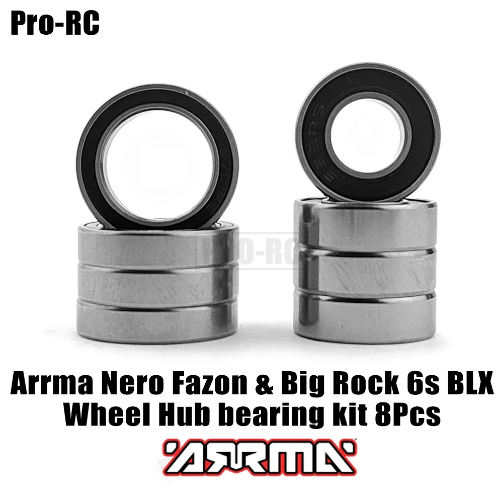 

Подходит для Arrma Nero Fazon и Big Rock 6S BLX, ступица колеса, резиновый герметичный комплект шарикоподшипников, обновленная часть радиоуправляемого автомобиля, 8 шт.