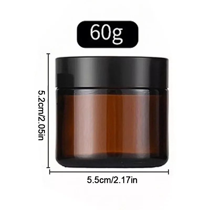 Barattolo di crema da 60 ml Barattolo cosmetico marrone colorato rotondo ricaricabile Barattolo rotondo elegante per la casa