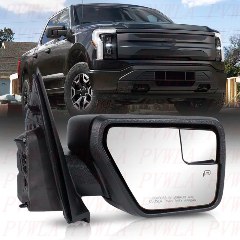 For Ford F150 2021 2022 2023 2024 2025 Right Side 7 Pins Satin Black Heat Power Adjust Mirror Assembly With temperature sensor