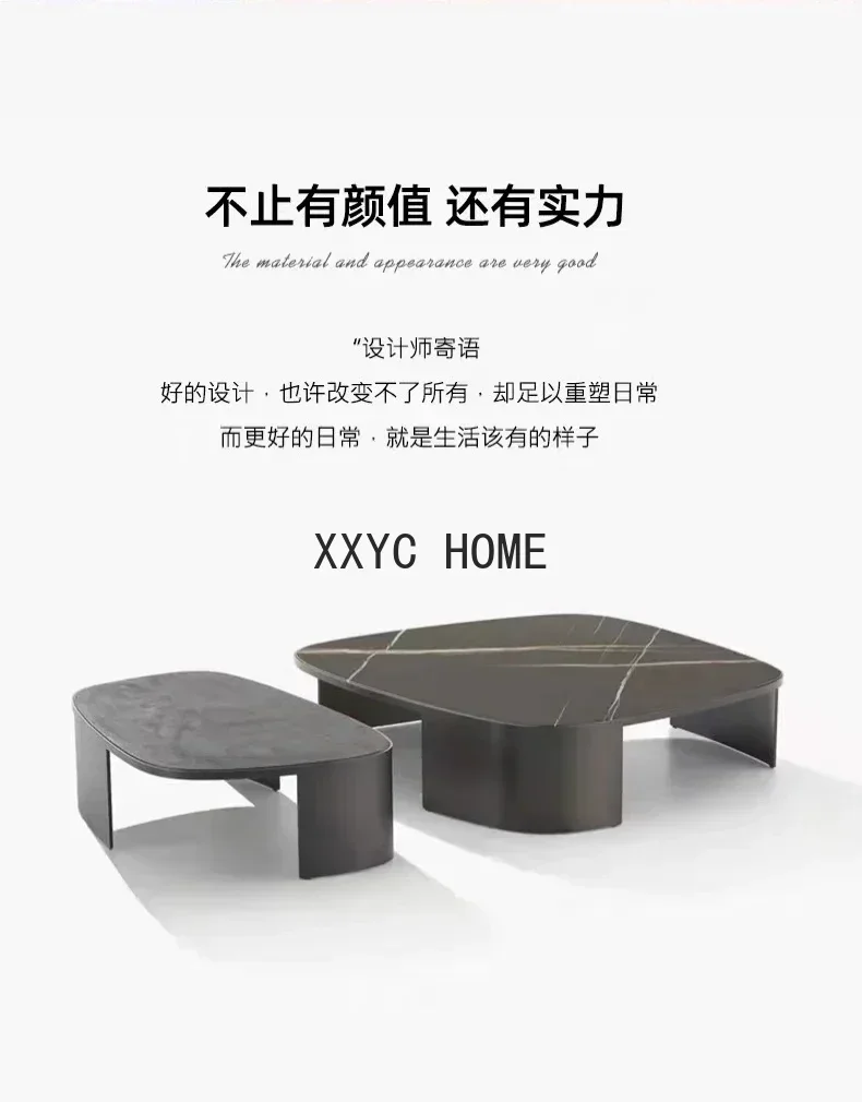 Plaat Salontafel Woonkamer Sofa Bijzettafel Klein Appartement Roestvrij Staal Speciaal Gevormde Grootte Combinatie