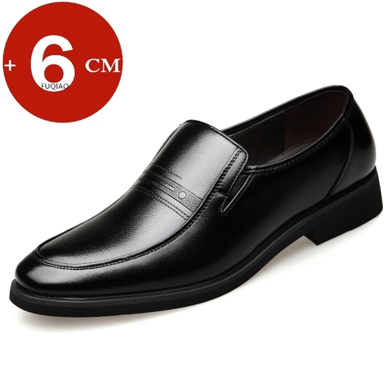 

Men Flat/5cm Dress Shoes Formal Leather Elevator Shoes Height Increase Shoes Men's Business Wedding Oxfords Zapatos De Hombre