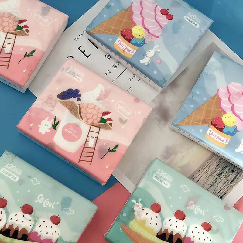 Портативная бумага для печати, 3-слойная девственная древесная целлюлоза без запаха, бумажные полотенца для печати торта, красочные салфетки, туалетная бумага