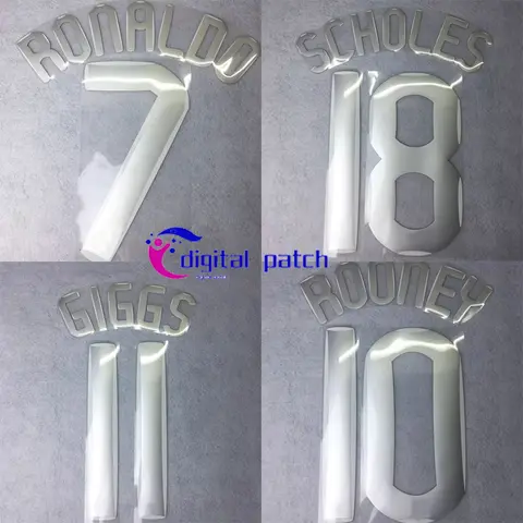 2007-2008 football game iron-on heat transfer nome del giocatore personalizzato digital patch sponsor logo pubblicitario