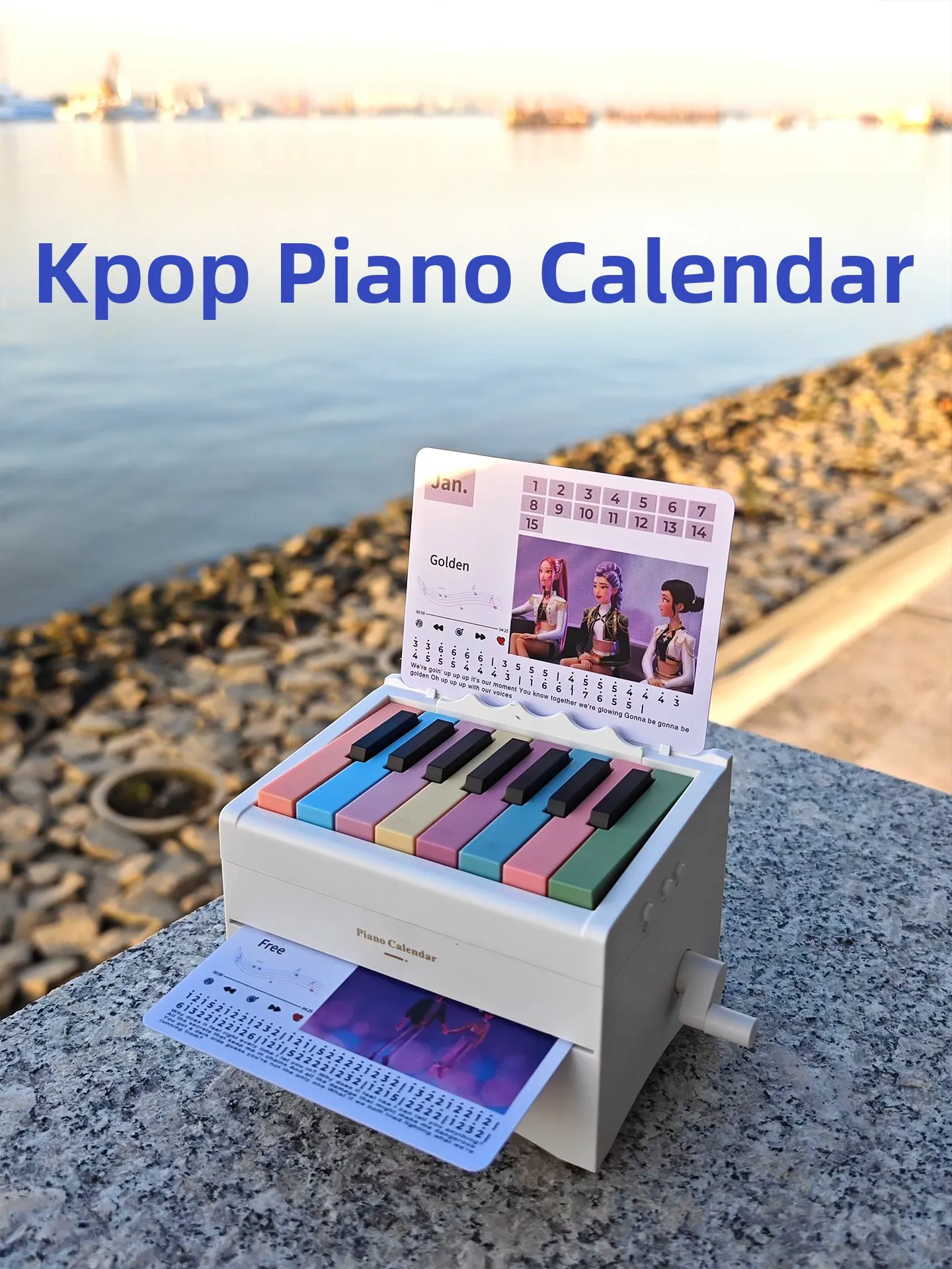 ポータブルピアノテーマカレンダーギフトボックス-ガールフレンドへのクリエイティブな誕生日プレゼント-音楽愛好家向け-ブラックホワイトカラー-実用的で便利