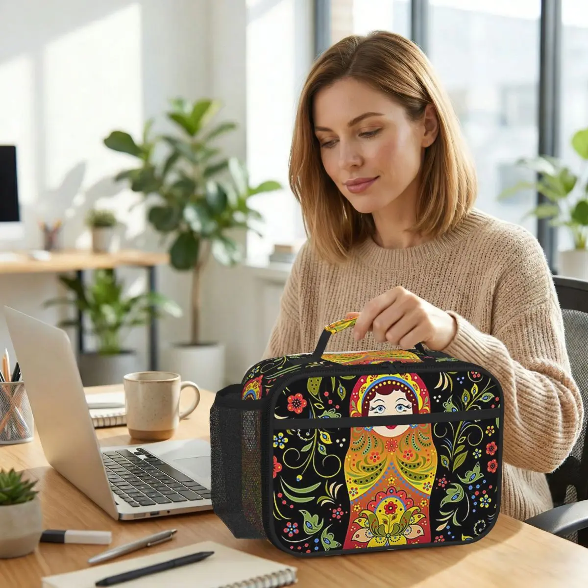 

Russian Doll Matryoshka Insulated Lunch Bag for Kids School Cooler Thermal Food Box Tote Portable Lunch Boxes Container