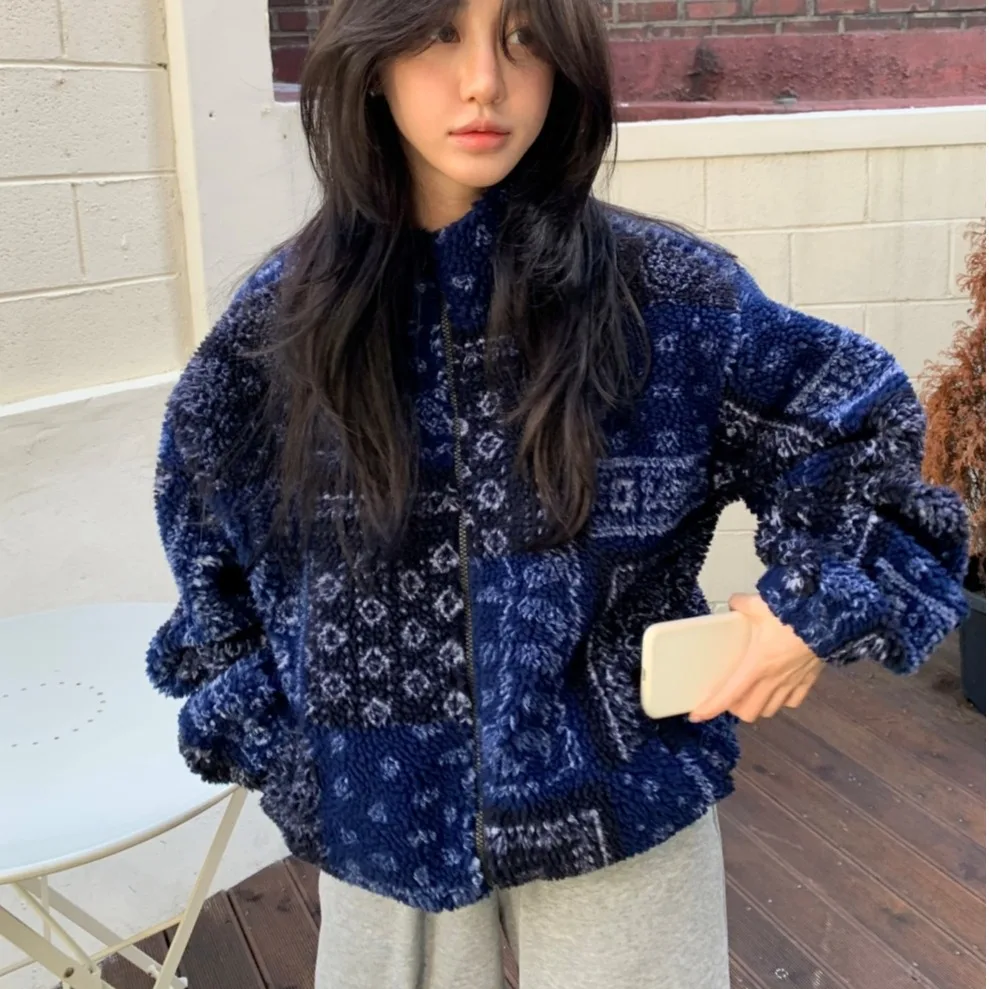 

Ladies Large Size Casual Lamb Fur Jaet Warm Winter Outerwear Thiened Slimming Sle Commute Faion ort Coat