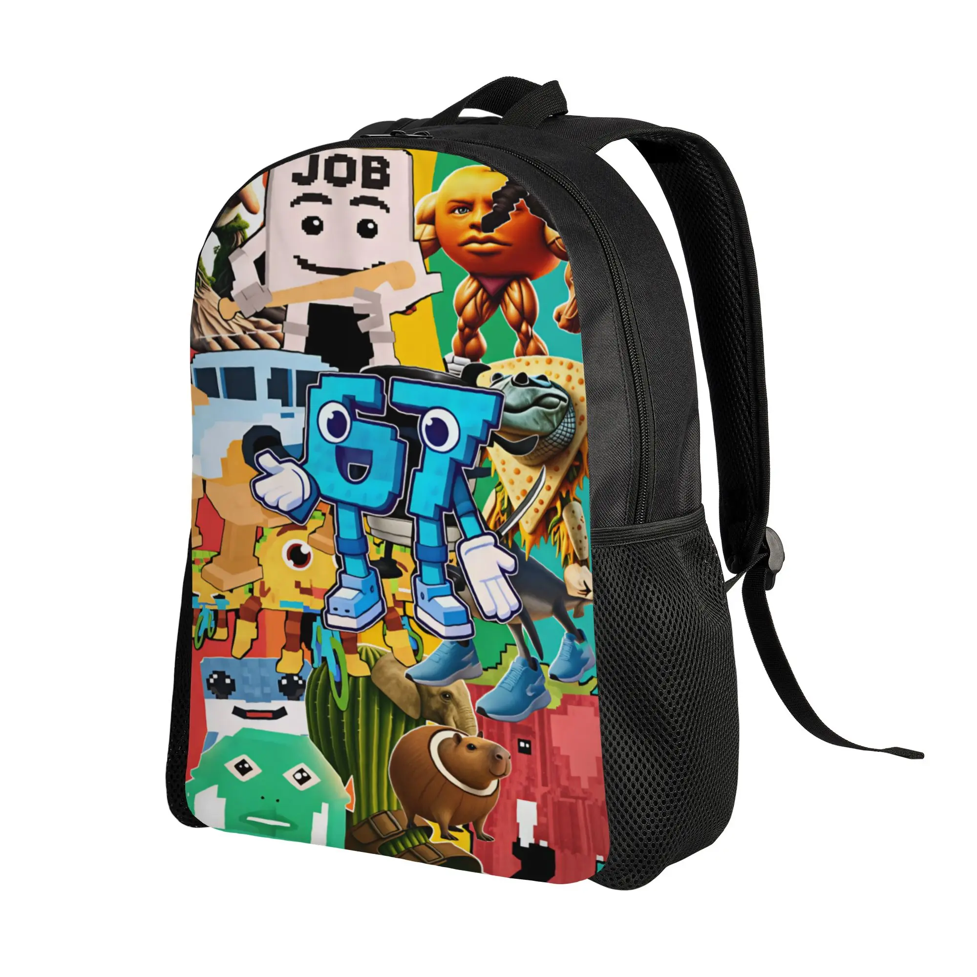 Italian Brainrot  Backpack  Streetwear Backpacks Men College Breathable High School Bags Colorful Rucksack
