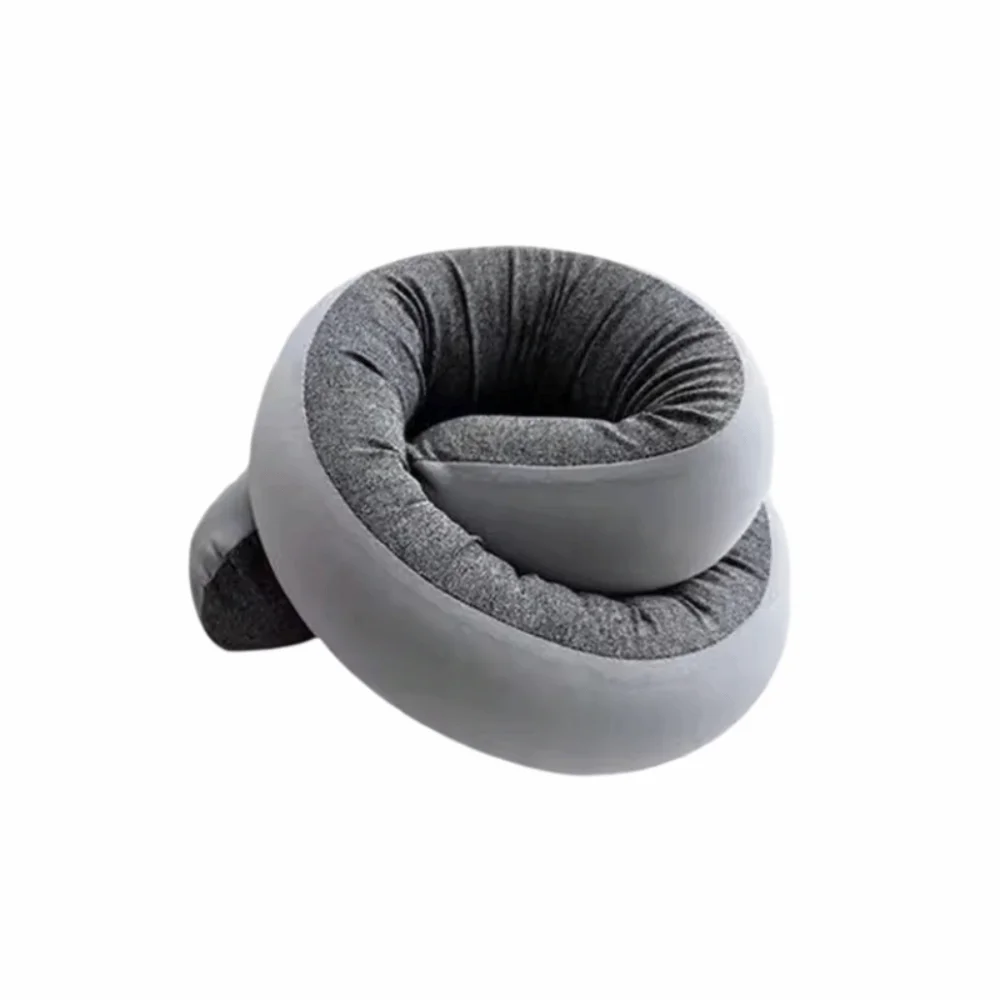 

U-shaped DIY Spiral Pillow for Neck Support Facial Support Comfortable Adjustable Nap Pillow Soft Breathable