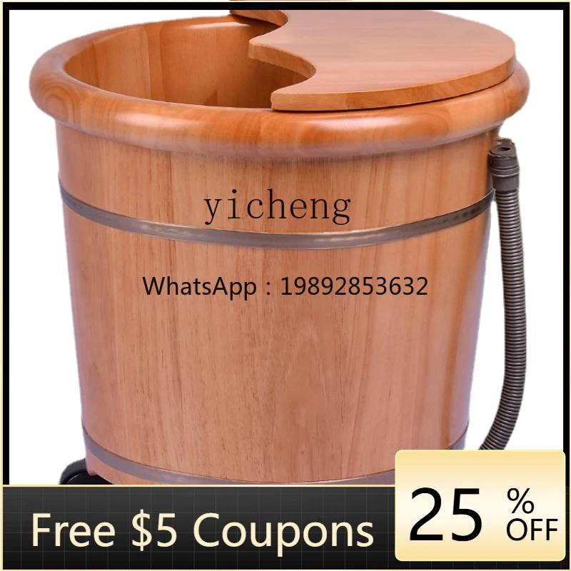 

Foot Bath Barrel Wooden Barrel with Wheels Massage Foot Bath Foot Washing Wooden Basin Wooden Basin over Calf Oak with Pulley