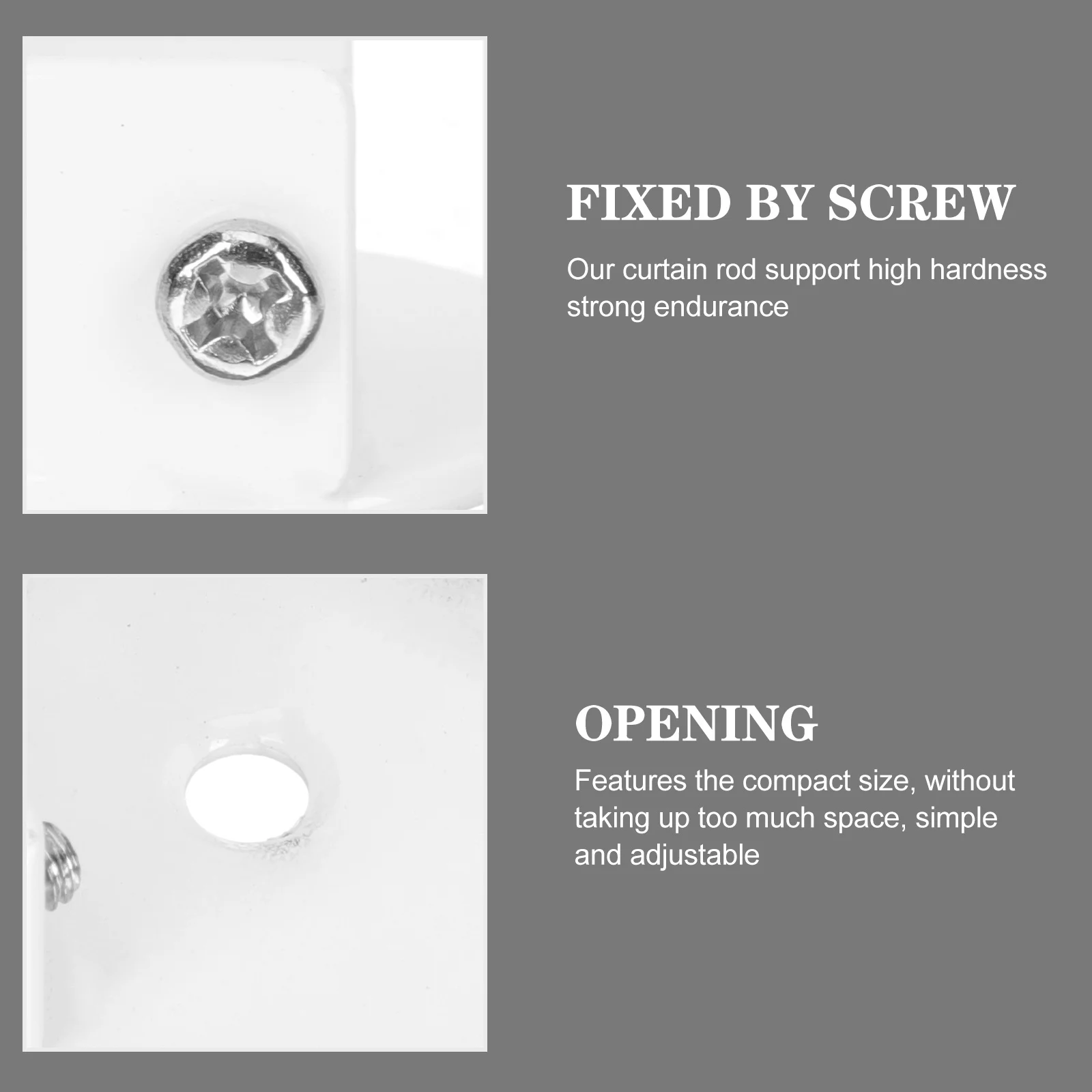 

2Pcs Curtain Rod Brackets Premium Alloy Easy Install Compact Size Elegant Home Decoration Closet Rod Bracket