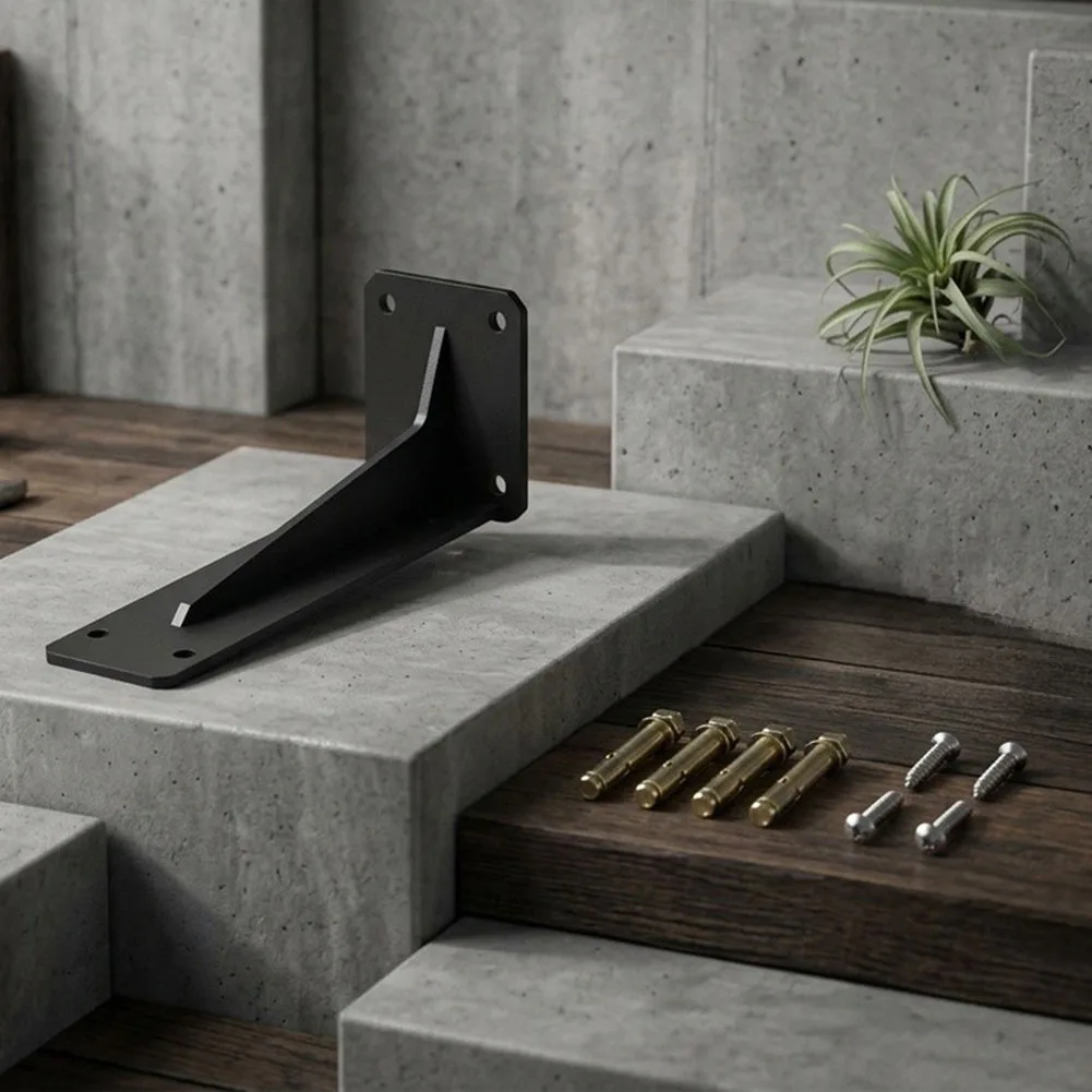 Metal Bracket for Wall Mounted Floating For Shelves Cold Rolled Steel Construction Ensures Solid Anchoring and Load Capacity