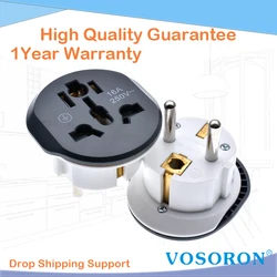 16A 250V EU Converter Universal EU Plug AU US UK CN To EU Adapter European Travel Adapter Socket