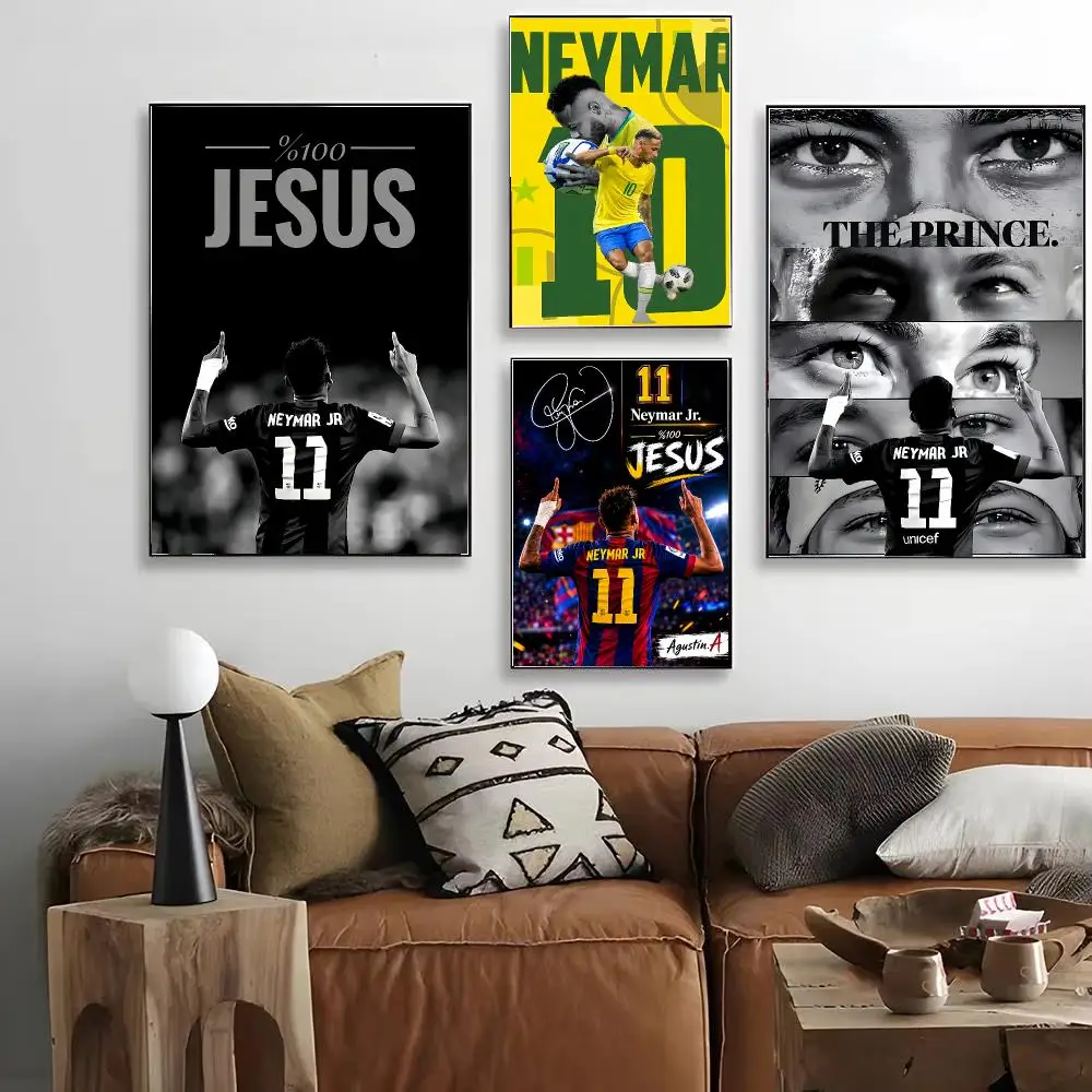 Sports Neymar Poster HD Art Decorative Wall Art Waterproof Home Décor for Living Room Bedroom Café Stylish Gift