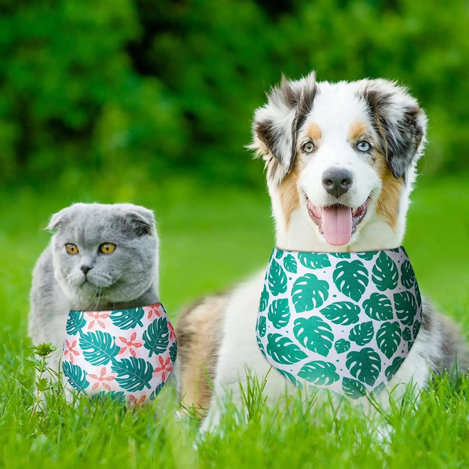 20 Stück Hunde-Bandana, Hundedreieck-Schals, Hund, Sommer, Strand, Bandana, Obst, Flamingo, verstellbares Hunde-Lätzchen für kleine, mittelgroße und große Hunde, Katzen – Detail 3