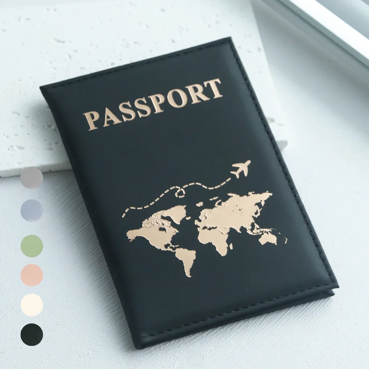 

Slim Passport Holder Cove Map PU Passport Holder Travel Essential Cruise Must Have Passport Holders Portable for All Country
