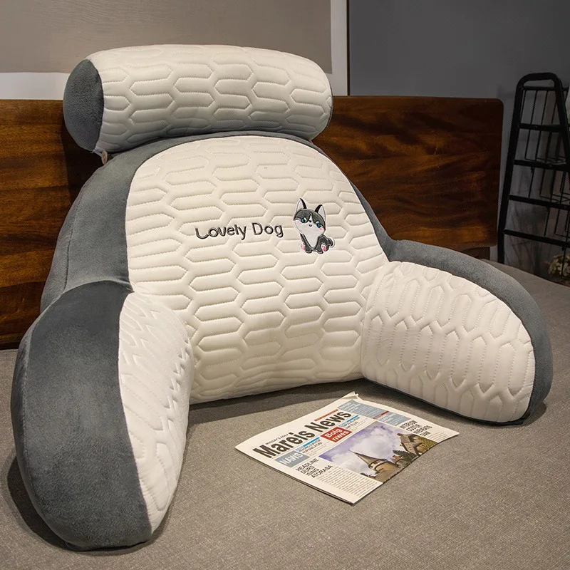

Bed Rest Reading Pillow with Arm Support Large Backrest Sofa Pillows Pregnant Women's Bedside Cushions for Sitting Up in Bed