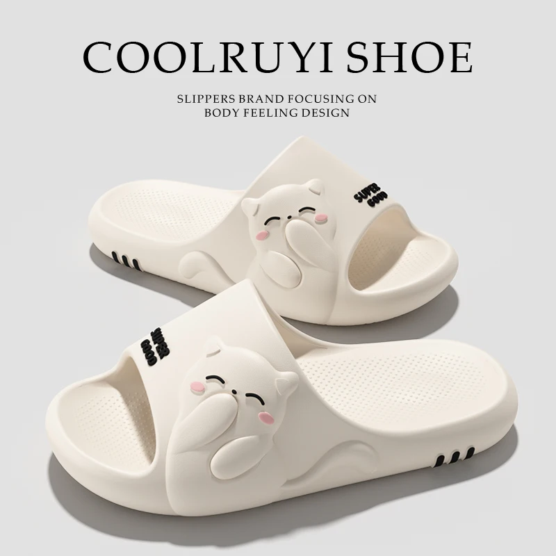 Couple Cartoon Cat Soft Sole Sides Summer 2026 Plus Size 36-45 Comfortable Home Eva Slippers Woman Slip On Wear-Resistant Shoes - view 3