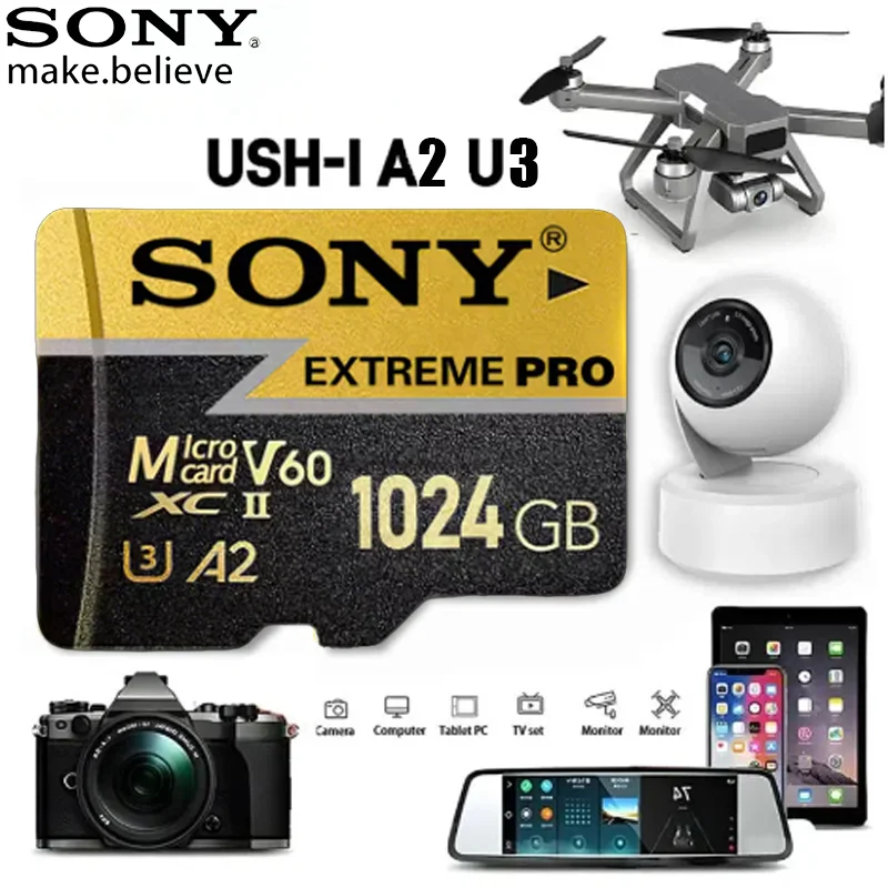 

SONY Extreme Pro 2TB Micro SD Card 256GB 128GB Mini SD Card 512GB 1TB C10 TF Flash Memory for Xiaomi Phone Camera Table PC