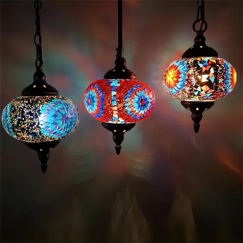 Bohemian Mediterranean  Romantic Bar Small Chandelier Turkish Vintage Restaurant Dinning Room Features LED Pendant Lamp