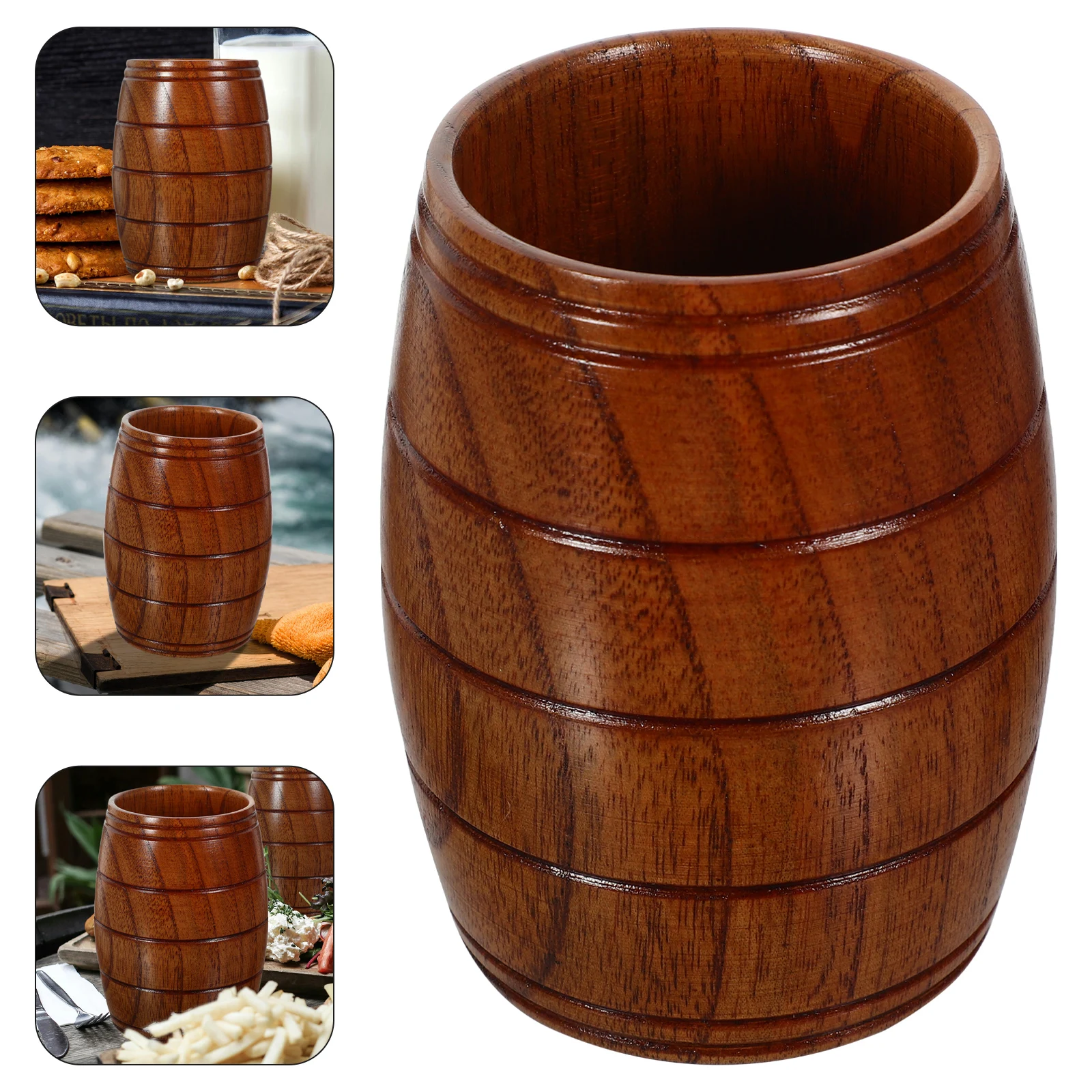 

180Ml Wooden Cup For Beer Wine Whiskey Coffee Tea Tiki Cocktail Mugs Party Drinkware Wood Mug Kitchen Accessories Barware