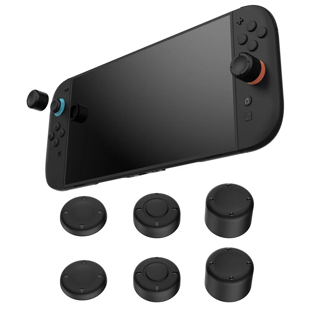 6 قطعة سيليكون الإبهام القبضات مجموعة استبدال ThumbStick قبضة غطاء تغليف عصا التحكم قبضة القبضات غطاء عصا قبعات للتبديل 2 تحكم